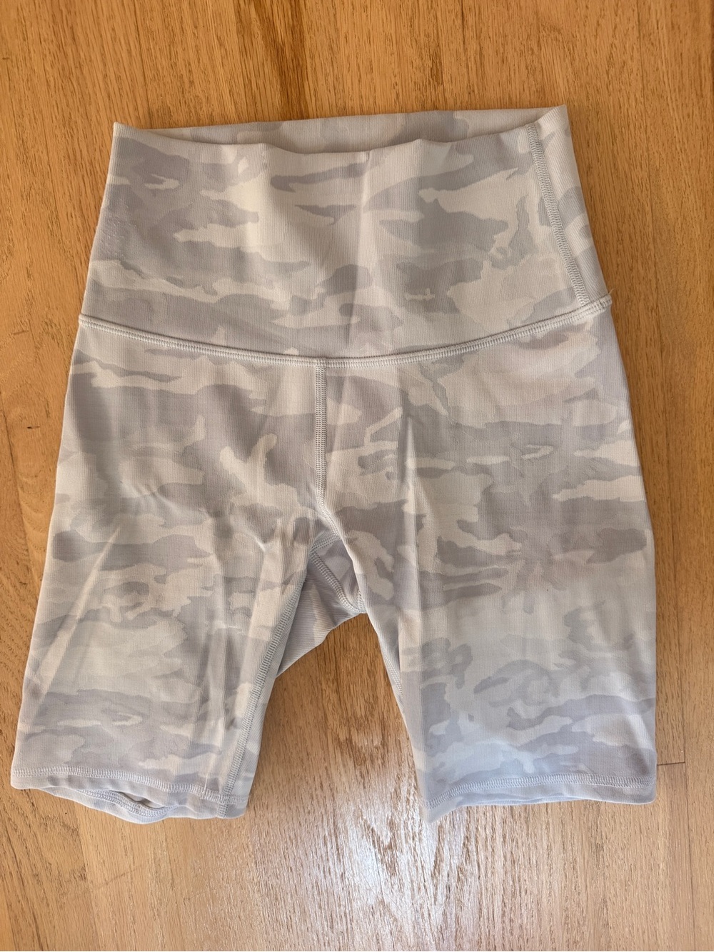 lululemon Ribbed Align Super High-Rise Light Gray Camo 10” Shorts